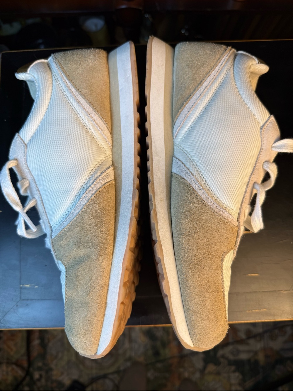 J.Crew BN870 Women’s Size 8 Trainers Cream Tan Suede Gold Retro Sneakers SP23 - Picture 16 of 16